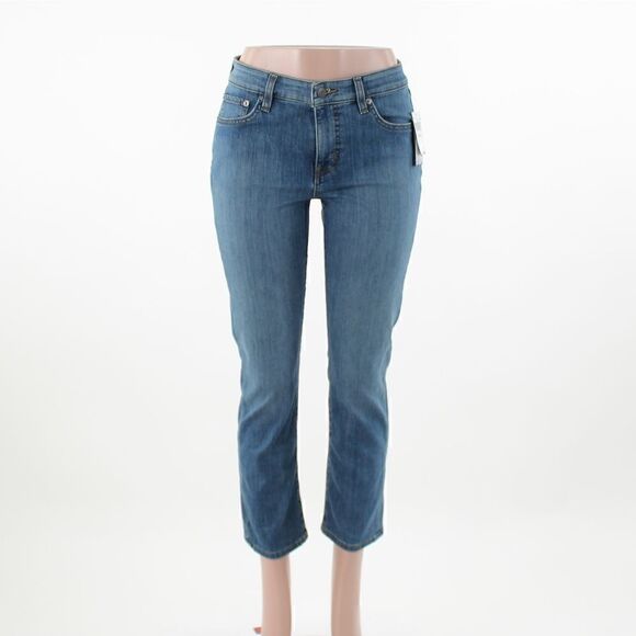 Lauren Ralph Lauren Petite Premier Straight Jeans Ocean Blue Wash Denim - Picture 2 of 5